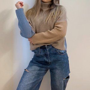 Petite Studio NYC Averie Cashmere Blend Sweater - Sky